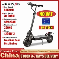free vat electric scooters10 inch off road tire 2400w dual motor foldable third gear 60 kmh speed limit european warehouse spot