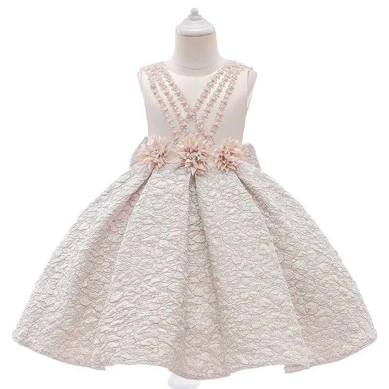 

Children Dress Princess Dress Embroidered Sleeveless Bow Princess Dress Little Girl Piano Performance Costume