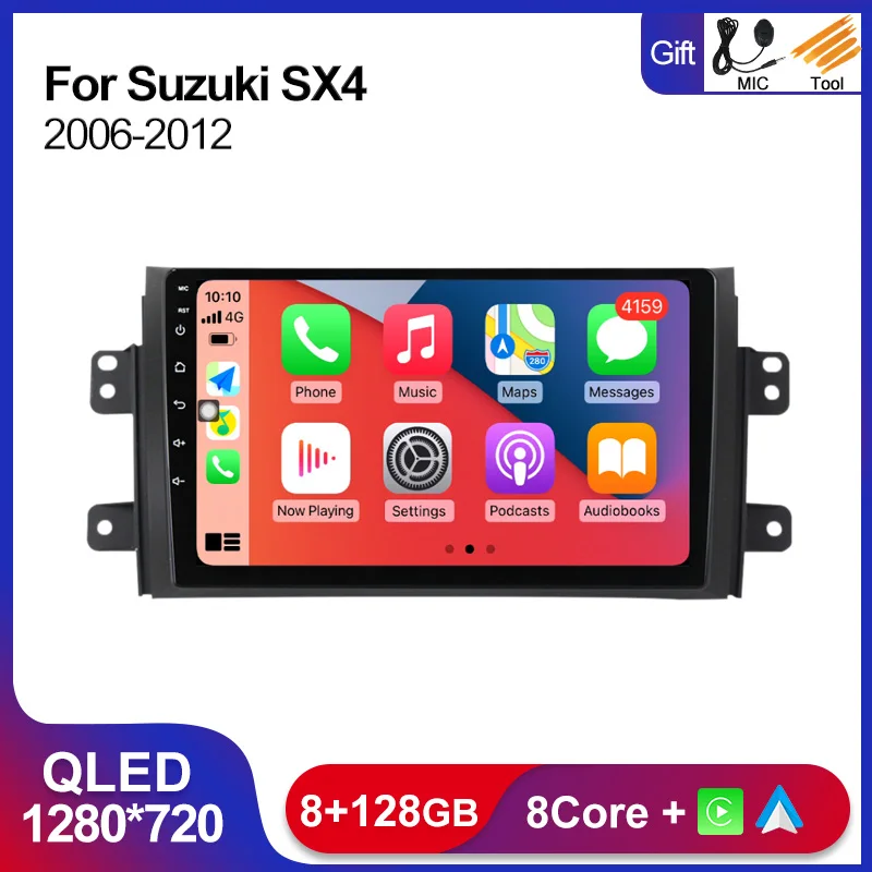 

Автомагнитола 8 ядер, 8 + 128 ГБ, 2Din, Android 11, мультимедийный видеоплеер для Suzuki SX4 2006-2012, автомагнитола Carplay, GPS, головное устройство DSP
