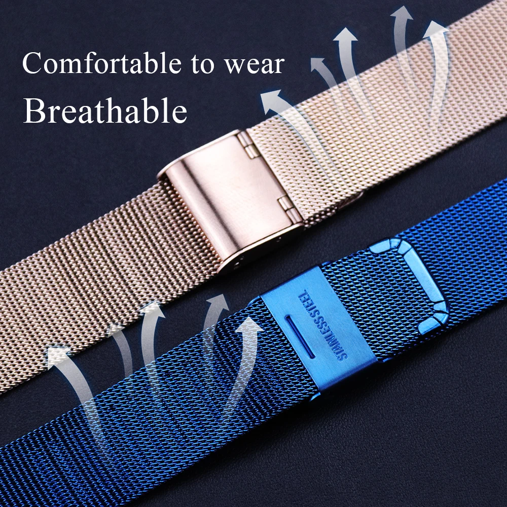 Milanese Watch band 8mm 10mm 12mm 14mm 16mm 18mm 20mm 22mm 24mm Metal Strap for Amazfit GTS 2 Pop Pro 2e 3 GTS2 Mini GTR2 3 3Pro