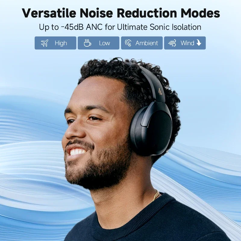 Фото Беспроводные наушники Edifier W830NB Bluetooth 5.4, гарнитура с активным шумоподавлением и высоким разрешением, складные накладные наушники LDAC -45 дБ ANC 94H №2