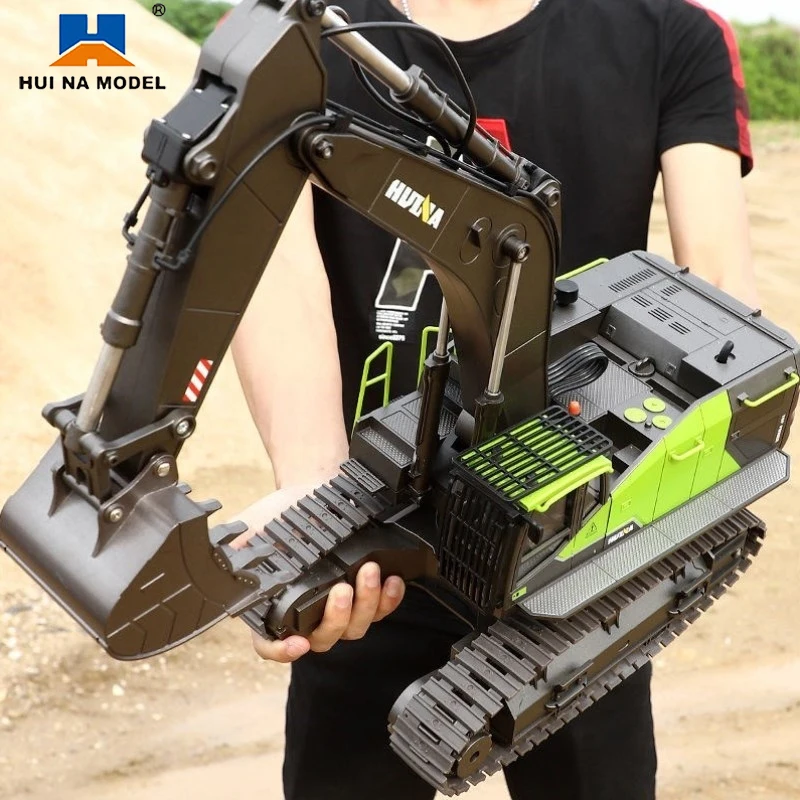 

HUINA 1593 1/14 RC Excavator Truck Alloy 2.4GHz Radio Controlled Car 22 Channel Construction Vehicle Sound Toys for Boys Gifts