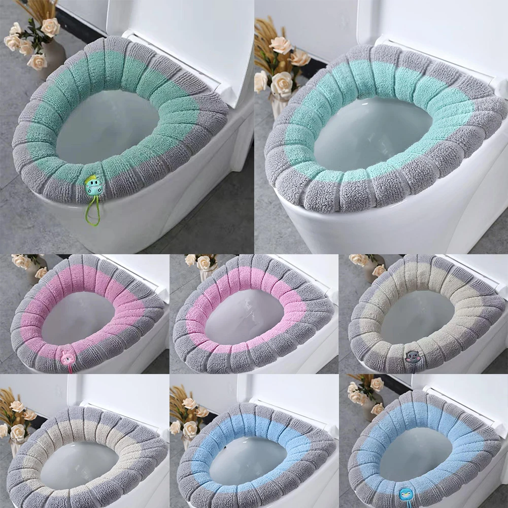 

Universal Toilet Seat Cushion Thick Plush O-shaped Toilet Seat Toilet Cover With Handle Nordic Bathroom Accessories