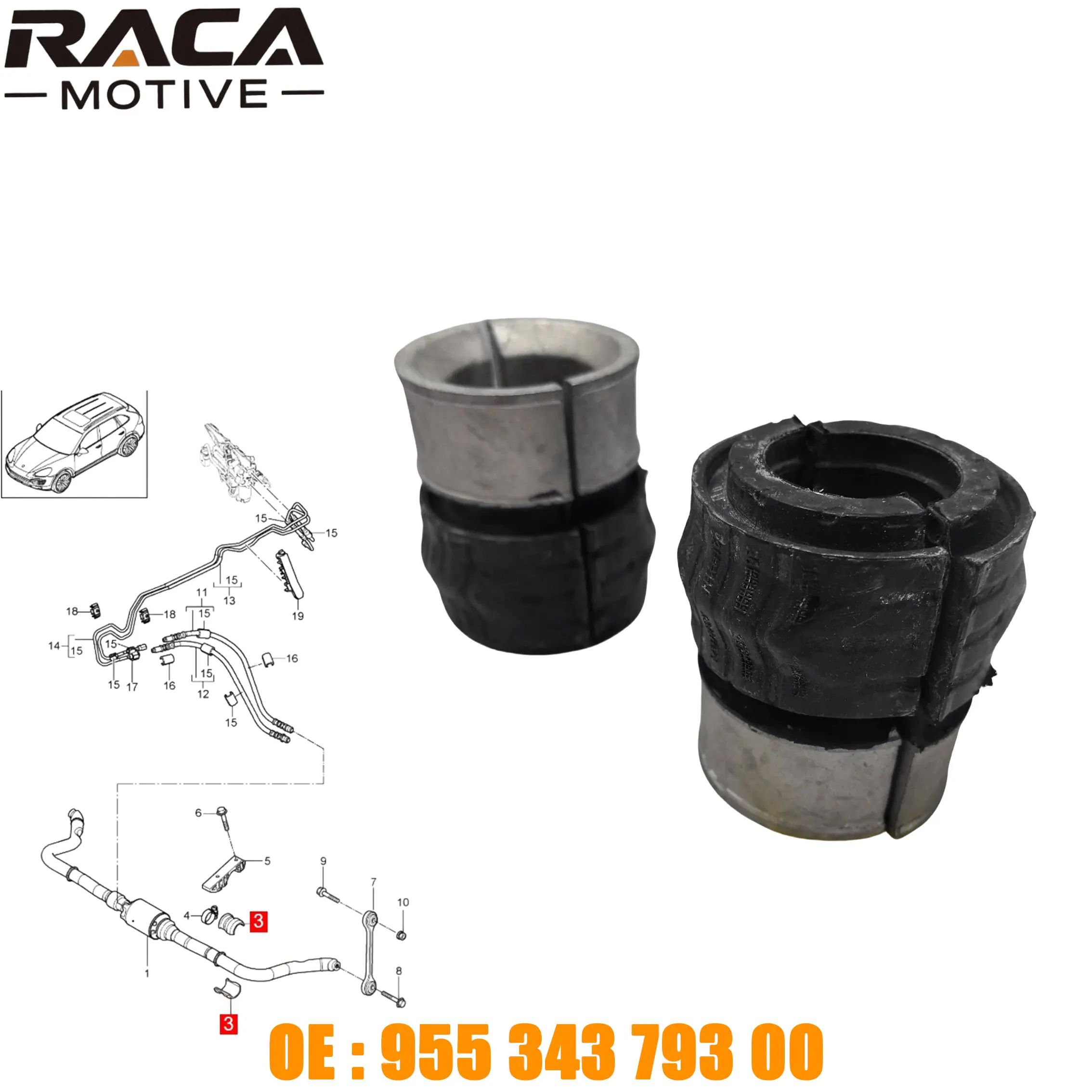

4 шт. втулки переднего стабилизатора для Porsche Cayenne 92A 9Pa 2007 2008 2009 2010 2011 2012-2018 95534379300