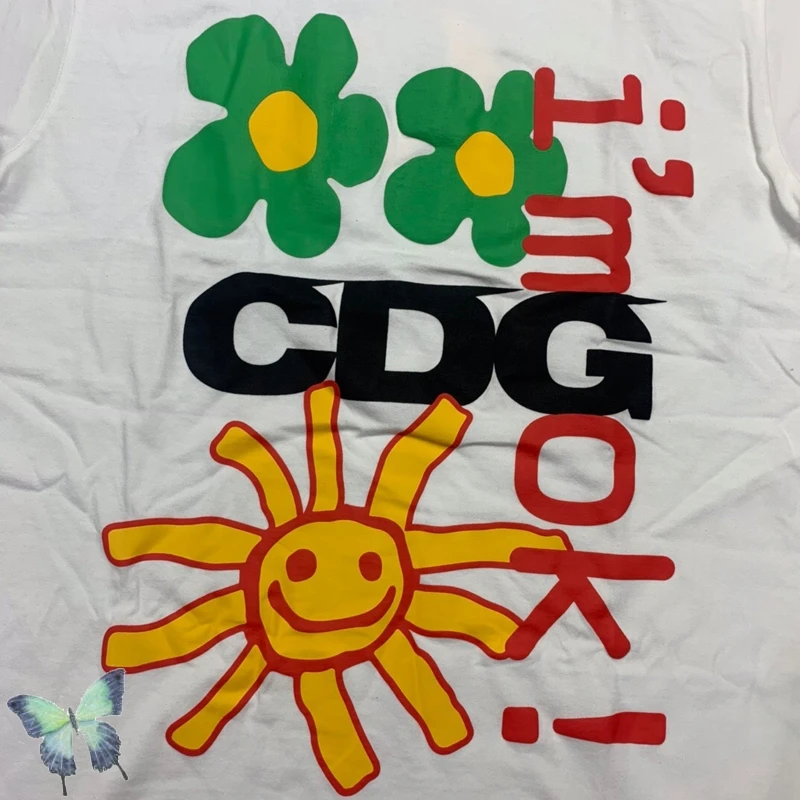 Футболка White Kanye Sunny Smiley Face West из пенопласта с логотипом Taichi Cpfm Xyz |