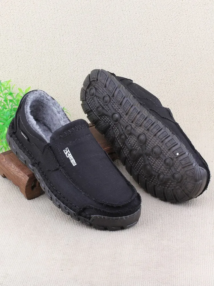 Мужская обувь на хлопковой подкладке зима 2024 новая старая пекинская тканевая