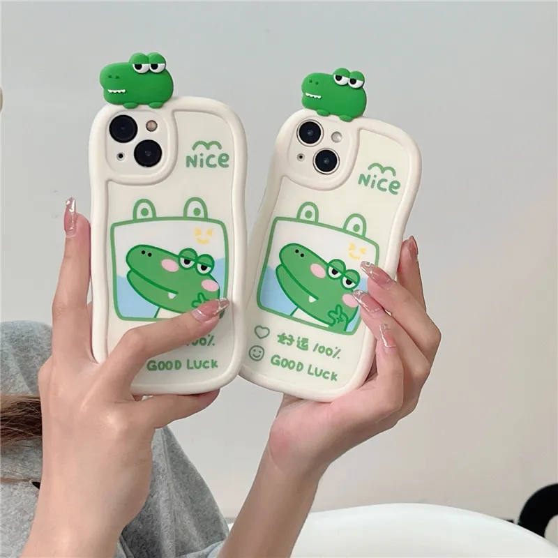 

Korean Pop Cartoon Crocodile doll 3D Case For iphone 14 Plus 13 12 Pro Max i11 Kids Cute Matte Soft Phone Cover for i14pro 13pro