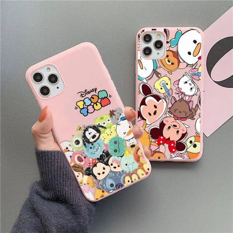 

Disney Mickey Minnie Stitch Cartoon Avatars Tsum Phone Case For iphone 13 12 11 Pro Max Mini XS 8 7 6 6S Plus X SE 2020 XR Candy