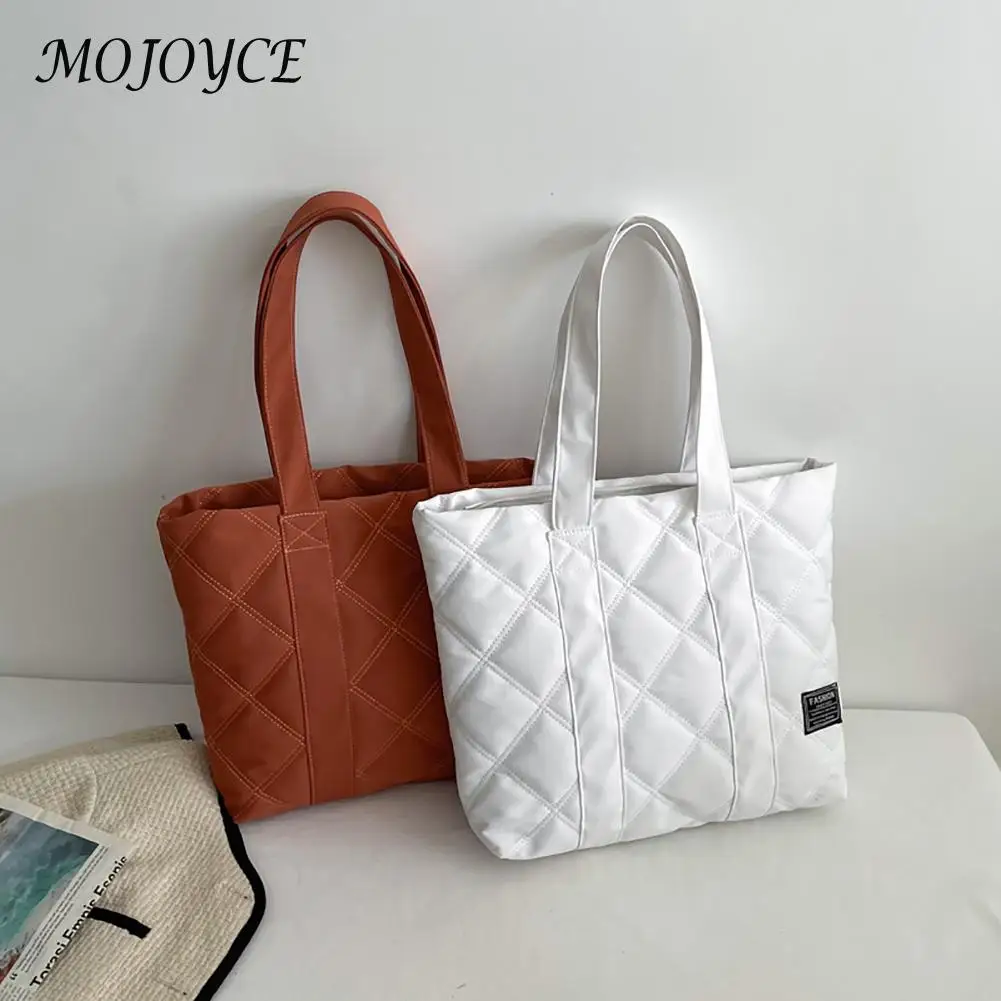 

Women Vintage Shoulder Bag Diamond Lattice Pure Color Casual Shoulder Bag Daily Underarm Bags for Shopping Travel Supplies