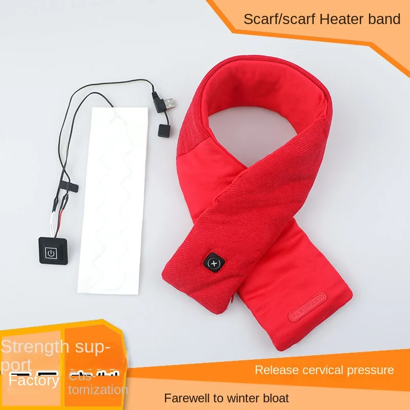 

Winter Electric Heating Scarf USB Charging Adjustable Temperature Heating Pad Waterproof Foldable Bib Scarf Heater Calefactor
