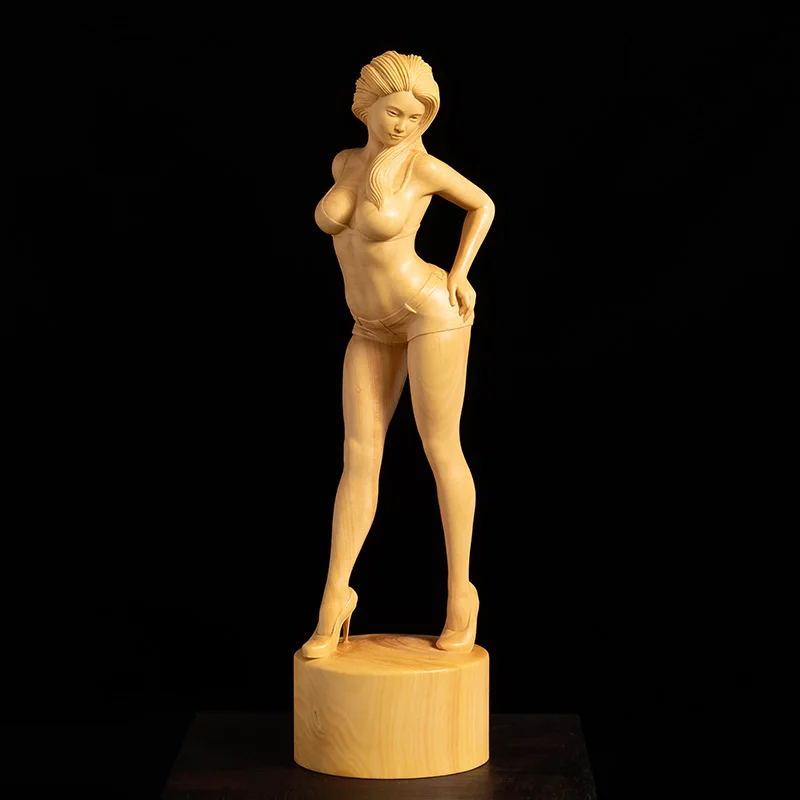 Статуя из самшита настоящая деревянная скульптура дерева красота коллекция