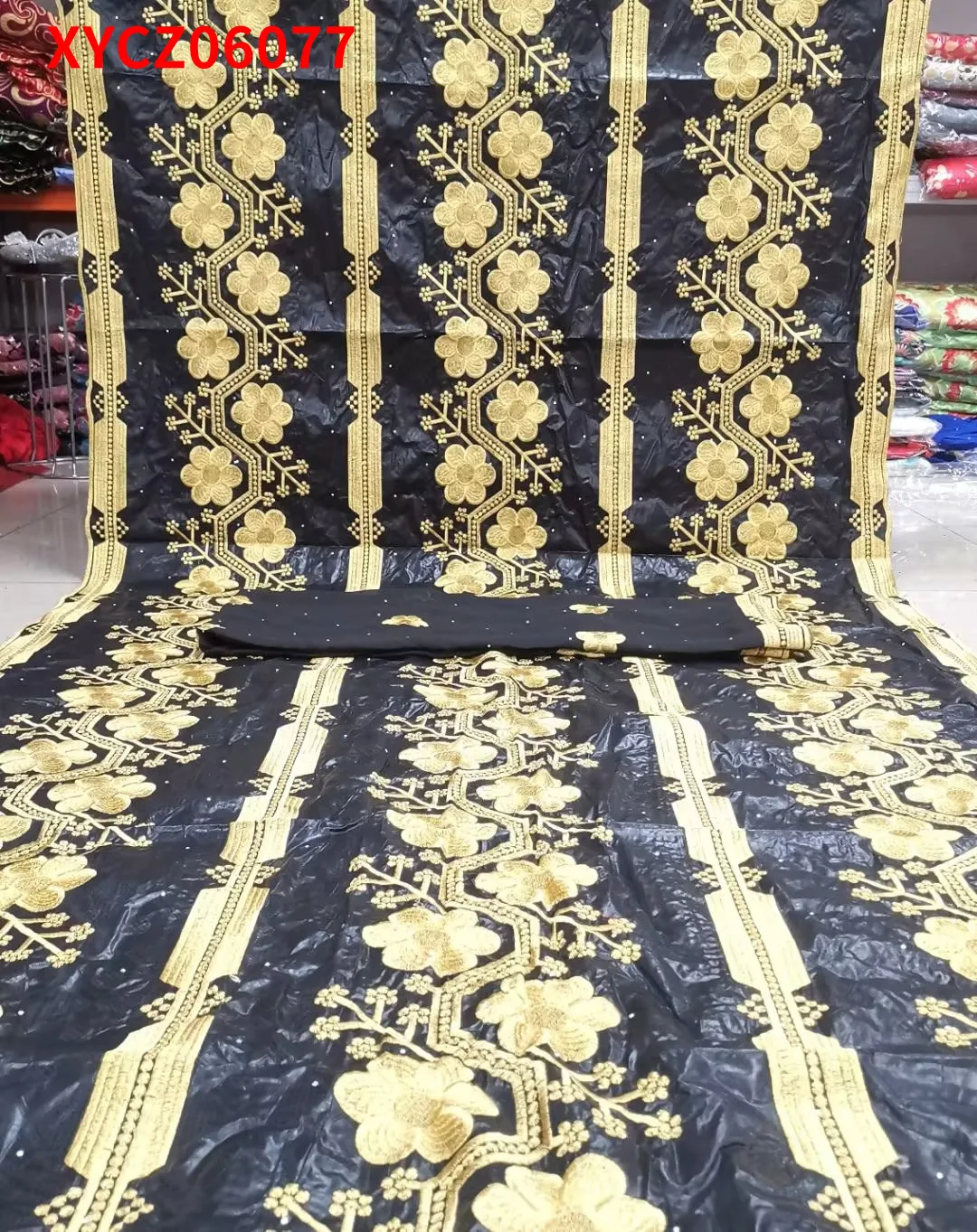 

African New Design Bazin High Class lace Cloth Bridal Fabric XYCZ06077B