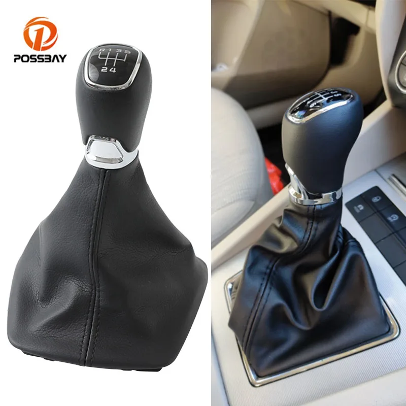 Shift Gear Knob Lever Gaitor Boot Cover Black Gearbox Handle Interior Parts For Skoda Octavia A7 Mk3 2014-2017