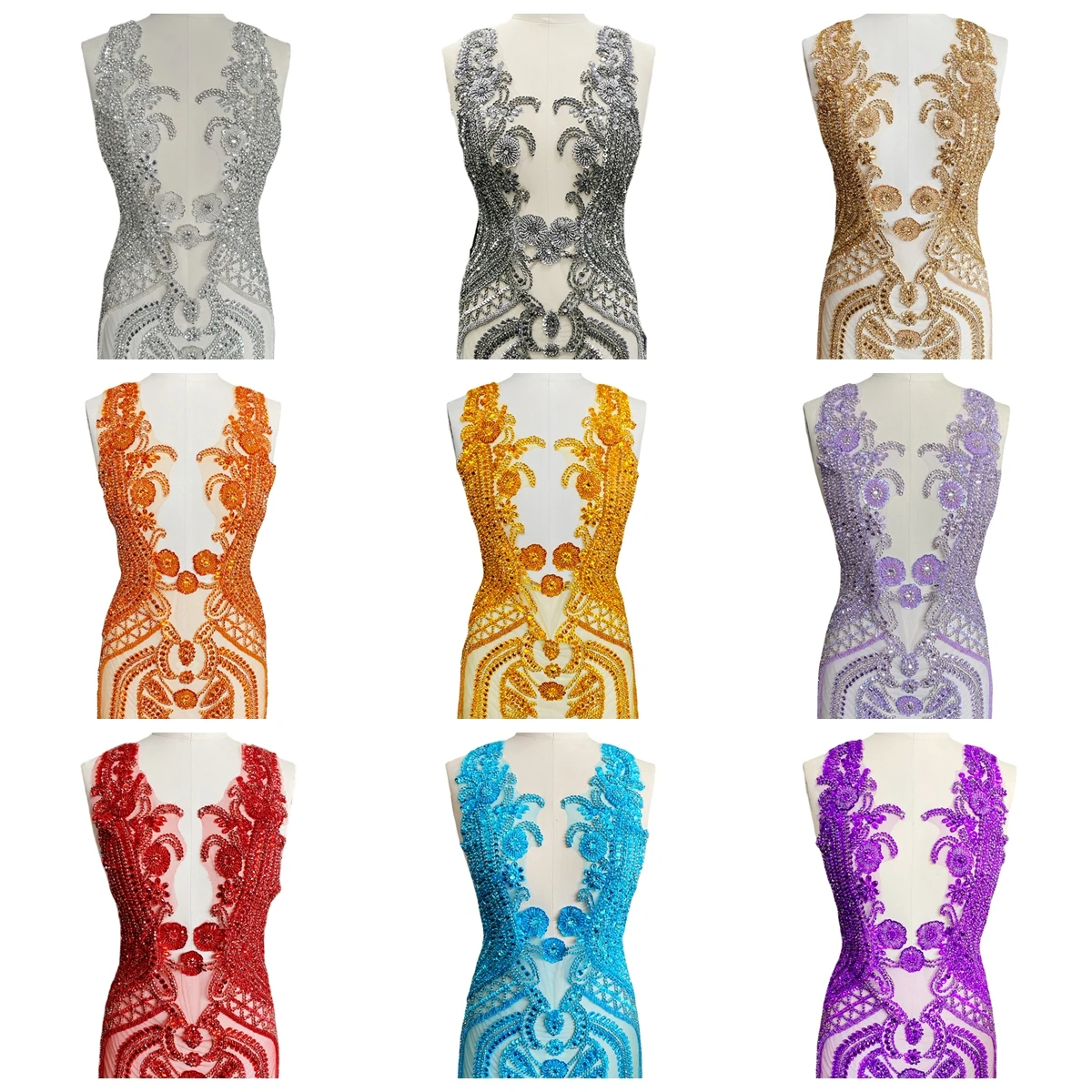 W23 # Чистый ручной работы со стразами большой лиф аппликация швейные бусины