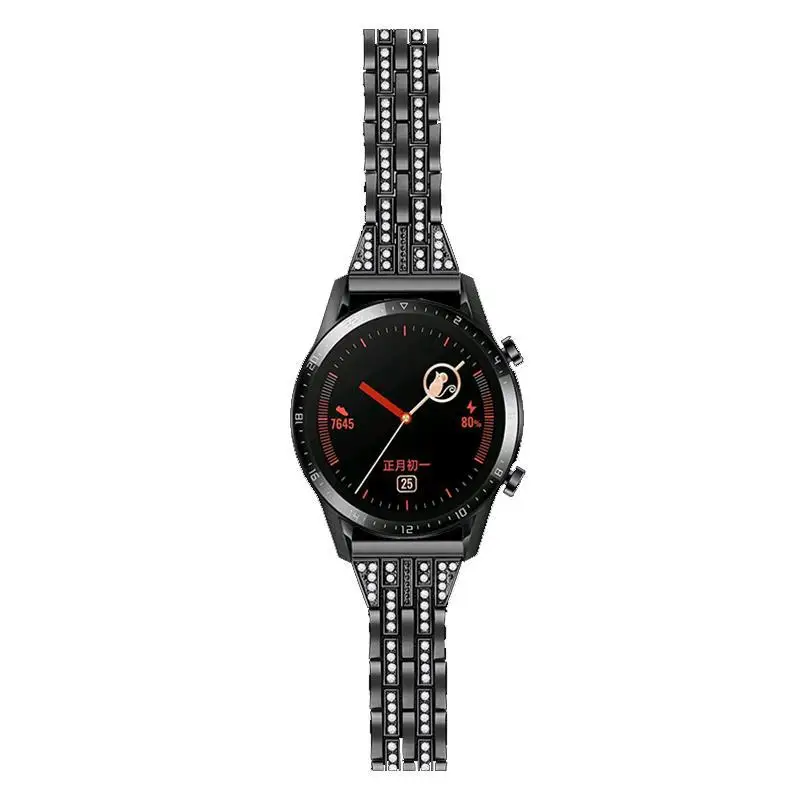20mm 22mm Metal diamond strap For Samsung Galaxy watch 4 44mm/40mm active 2 Huawei watch GT2 46mm amazfit GTR 47mm sports strap