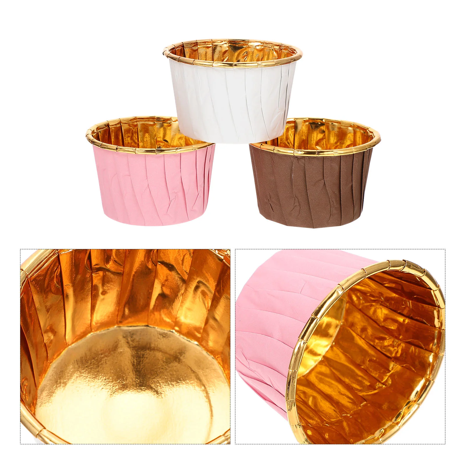 

Cupcake Cups Baking Liners Muffin Foil Paper Dessert Wrappers Cupaluminum Cake Disposable Ramekins Mini Bowls Cream Containers