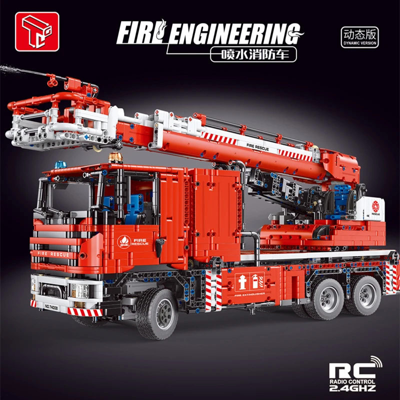 

Высокотехнологичный T4008 4629 шт. Moc водяная струйная пожарная машина Инженерная электрическая сборка с дистанционным управлением Кирпичи Строительные блоки игрушки для взрослых