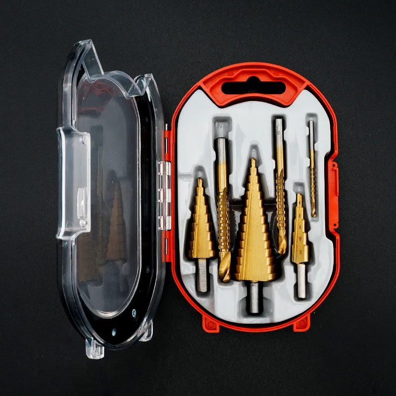 HSS прямая рифленая ступенчатая дрель-пагода 3 шт. 5 6 тканевая сумка набор