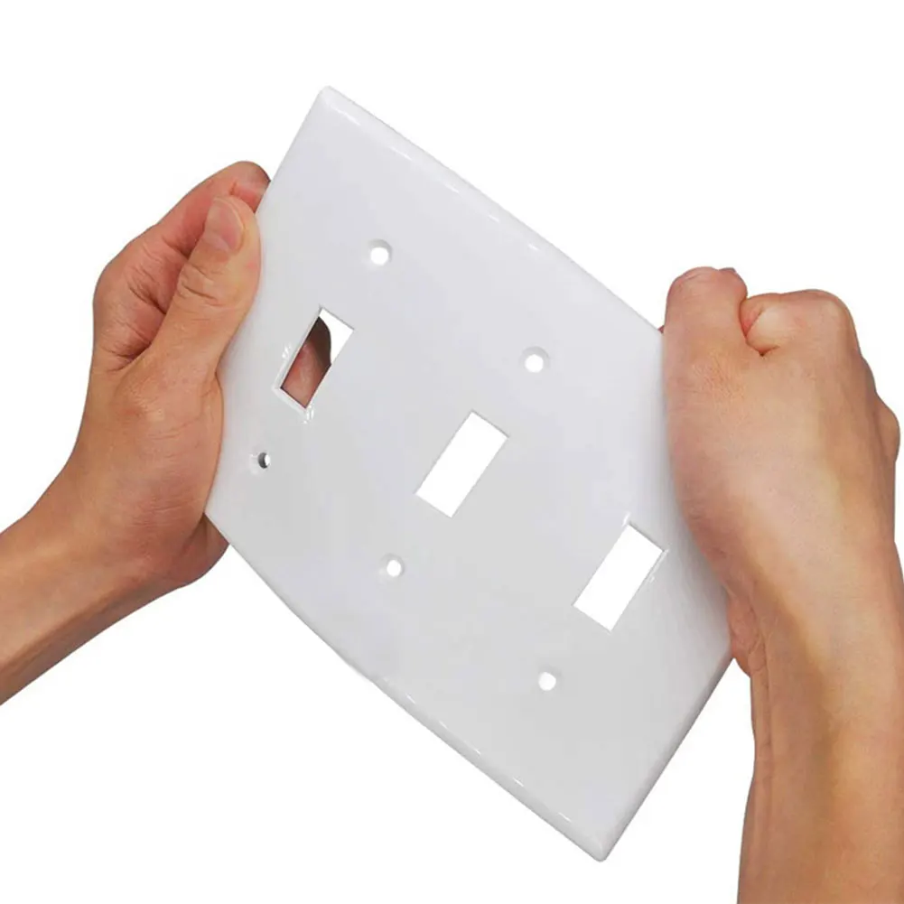 

PC Solid Durable 3 Toggle Cover For Electrical Outlet With Screws Home Wall Plate Flame Retardant Easy Install Switch Accessory