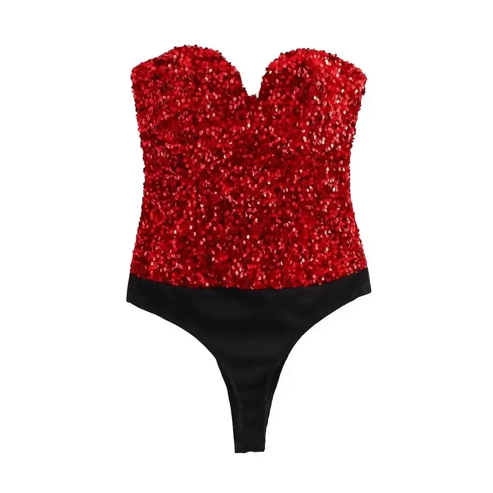 Женское боди с блестками