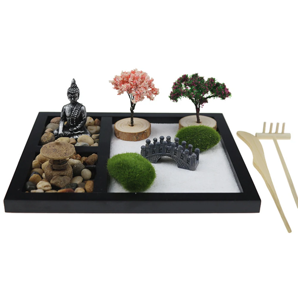 

Japanese Zen Sand Garden Tabletop Mini Zen Garden Kit For Home Office Tabletop Decor For Concentration Relaxation Meditation