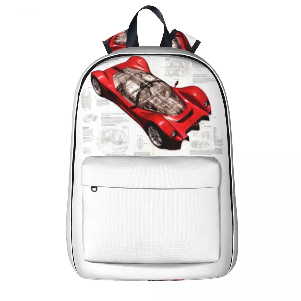 

Passionate Sports Car Backpack Sketch Style Drawings Workout Backpacks Girl Funny School Bags Designer Soft Rucksack