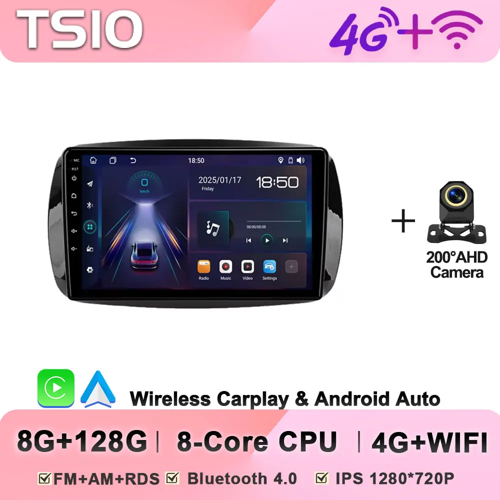 

Android 15 для Mercedes Benz Smart Fortwo 3 C453 A453 W453 2014-2020 Автомобильный радиоплеер Интеллектуальные автомобильные системы Сенсорный экран BT