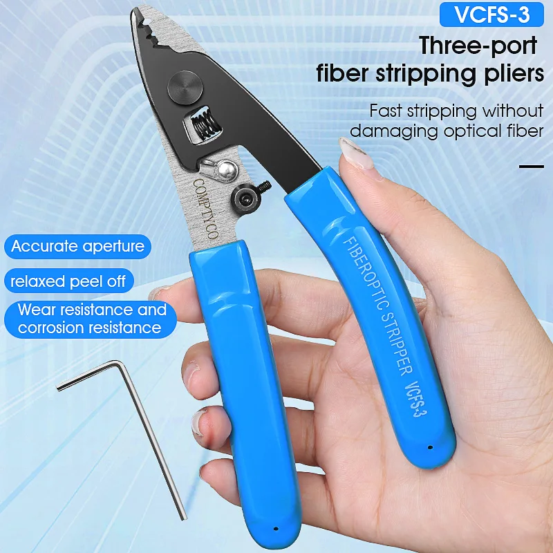 2PCS Fiber Optic Tool Kit VCFS-2/3 Fiber Optical Stripper and 3mm * 2mm Wire Stripper
