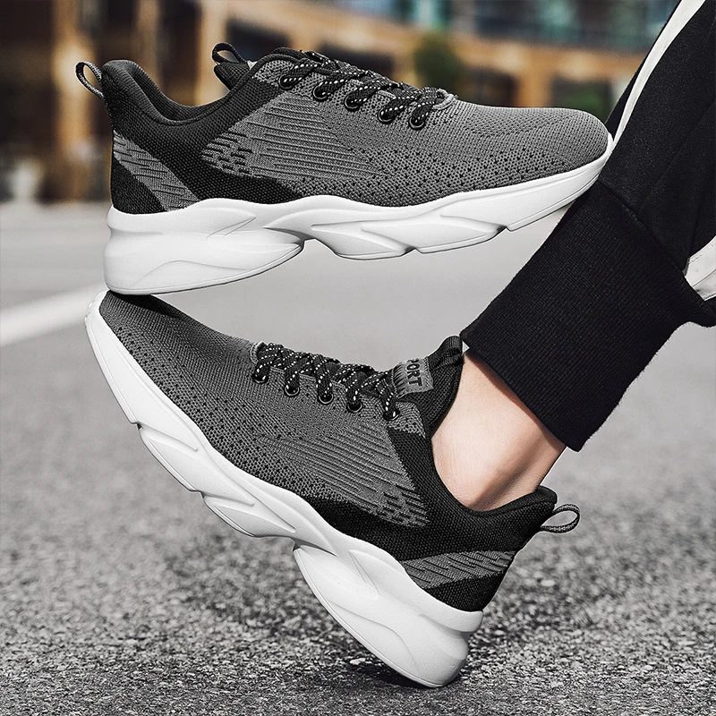 Running Shoes Men Breathable Lightweight Cushioning Fashion Sneakers for Outdoor Sport Shoe Lace Up Tennis Trainers Men