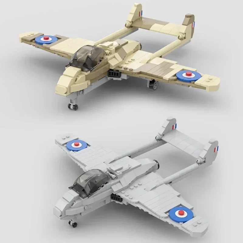 Moc Building Bricks Военная модель самолета DH.100 Вампир RAF Fighter Технология Блоки Подарки