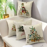 short plush sofa cushion cover christmas tree flower picture pillowcase sofacar home window seat decoration pillowcase