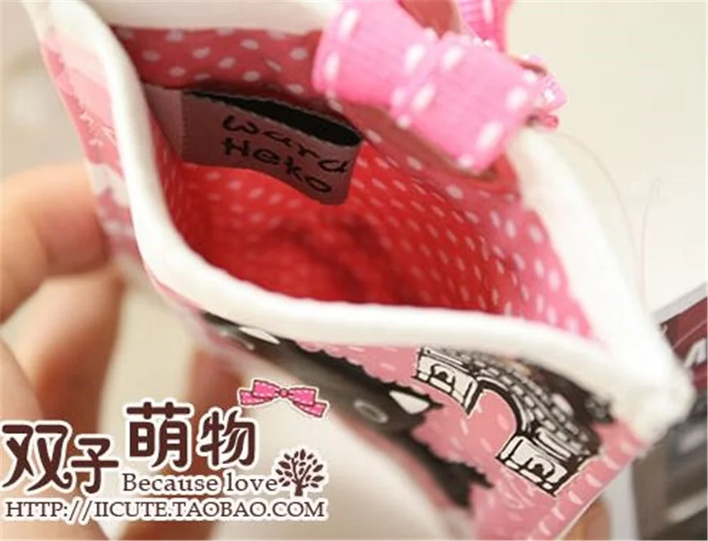 Симпатичный 3D кутусита нианко черный кошка Розовый Держатель для удостоверения