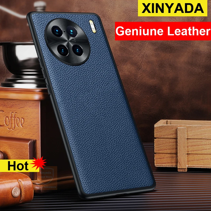 

Чехол из натуральной кожи для Vivo X90 Pro Plus X Note, чехол из воловьей кожи для Vivo X90 Pro Plus X80 Pro, задняя крышка