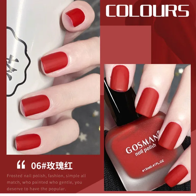 Матовый лак для ногтей Gossman 22 цвета стойкий водостойкий на водной основе оптом