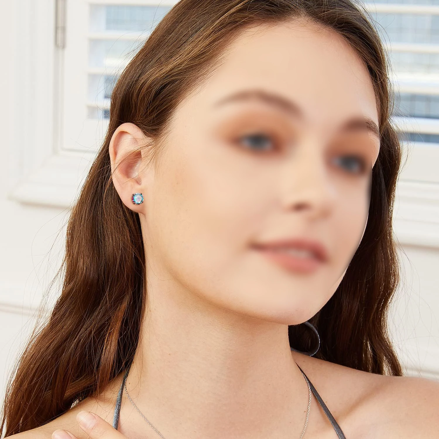 2/4 пары двухсторонних квадратных круглых серег-гвоздиков из нержавеющей стали с