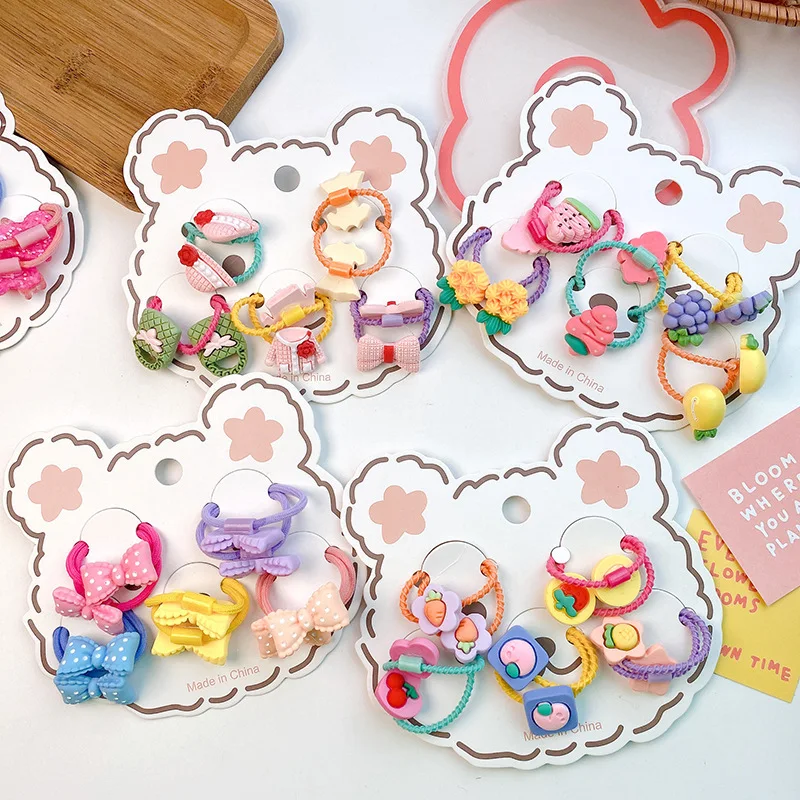 

10PCS New Cartoon Candy Colored Whale Fruit Kids Cute Elastic Hair Bands Children Hair Ties Girls Hair Accessories Baby Headwear