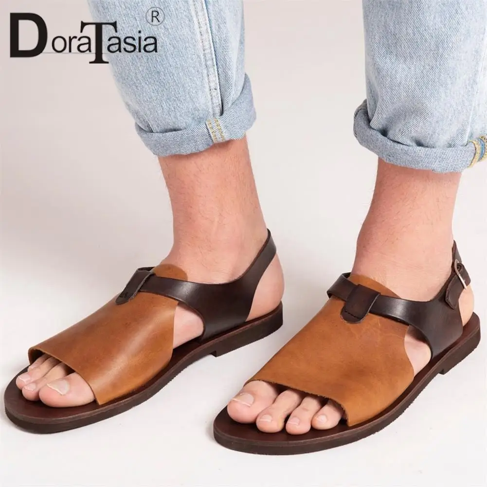

Plus Size 48 Brand New men's Open Toe Flat Sandals Fashion Mixed Colors Retro Summer Sandals For Men Casual Beach Sandal