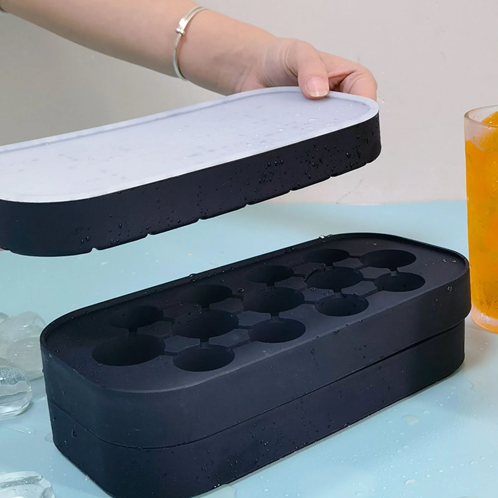 

3 Tier Ice Cube Mould Ice Cube Trays For Freezer Ice Mold Box Ice Cube Mold With Lid Stackable Flexible Ice Trays Ice Cube Mold