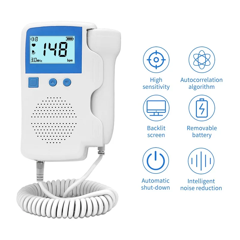 Ultrasonic Doppler Fetal Heart Rate Monitor Home Stethoscope USB Rechargeable | Красота и здоровье
