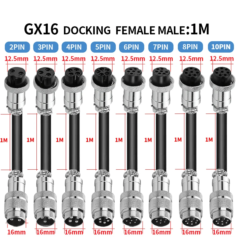 Автоматические водонепроницаемые разъемы GX16 2-10 контактов