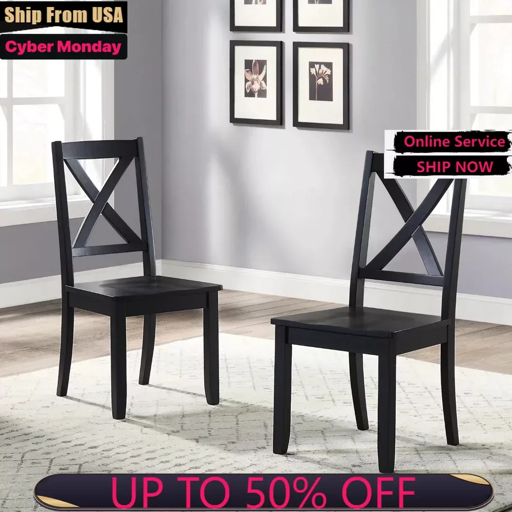 

Maddox Crossing Dining Chairs, Set of 2, Black, Sillas de comedor
