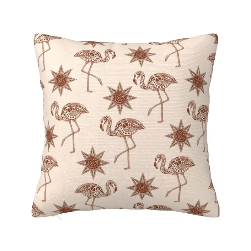 

Modern Tribal Flamingo Pattern Cushion Cover Polyester Throw Pillow Case Home Decorative