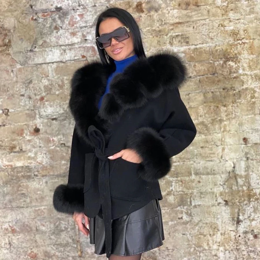 

Лидер продаж, меховое пальто, женская куртка из натурального меха, шерстяное пальто, осенний кардиган, модный