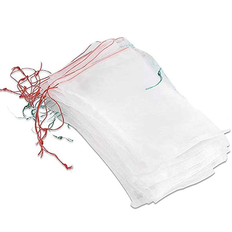 

50 Pcs Netting Bags, Garden Plant Fruit Protect Drawstring Net Bag Insects Mosquito Bug Net Barrier Bag Mesh