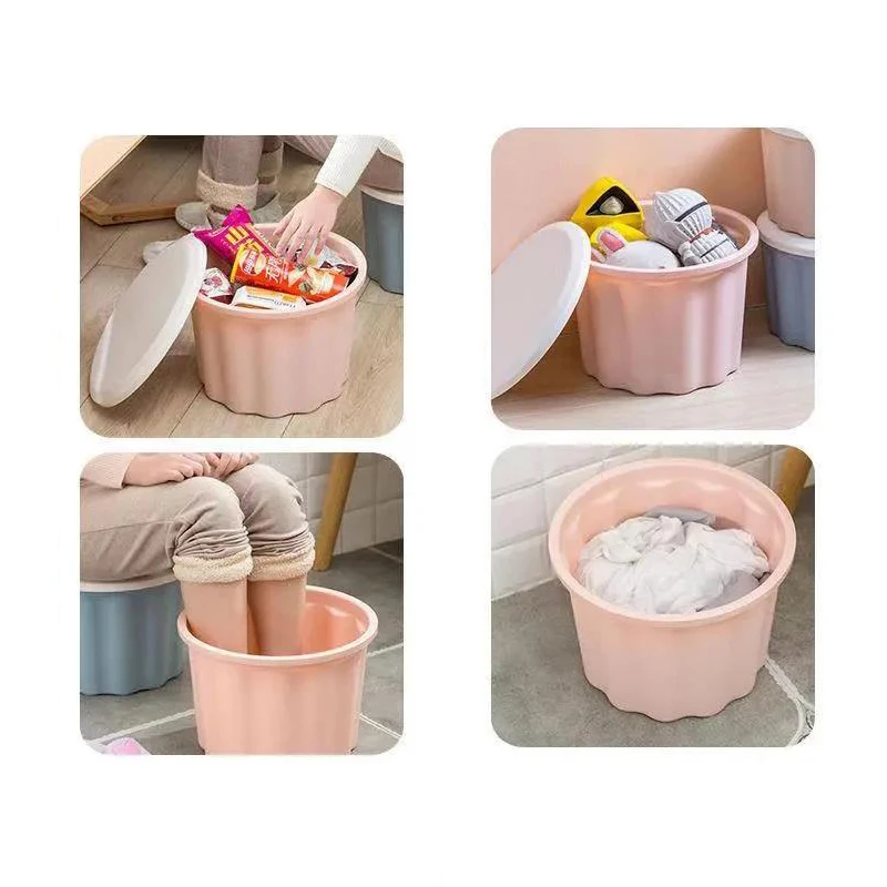 Утолщенный табурет для дома и взрослых пластиковый низкий ванной детский