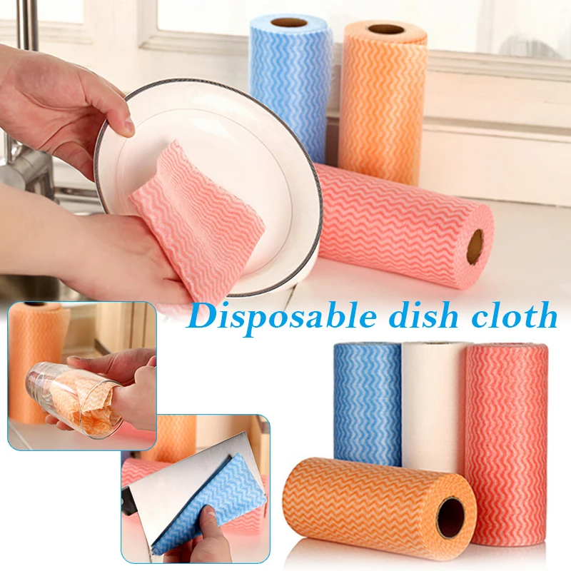 

Disposable Cleaning Towels Kitchen Dish Cloths Dish Rags Non Woven Fabric Handy Wipes Household 50 Sheet/Roll NOV99