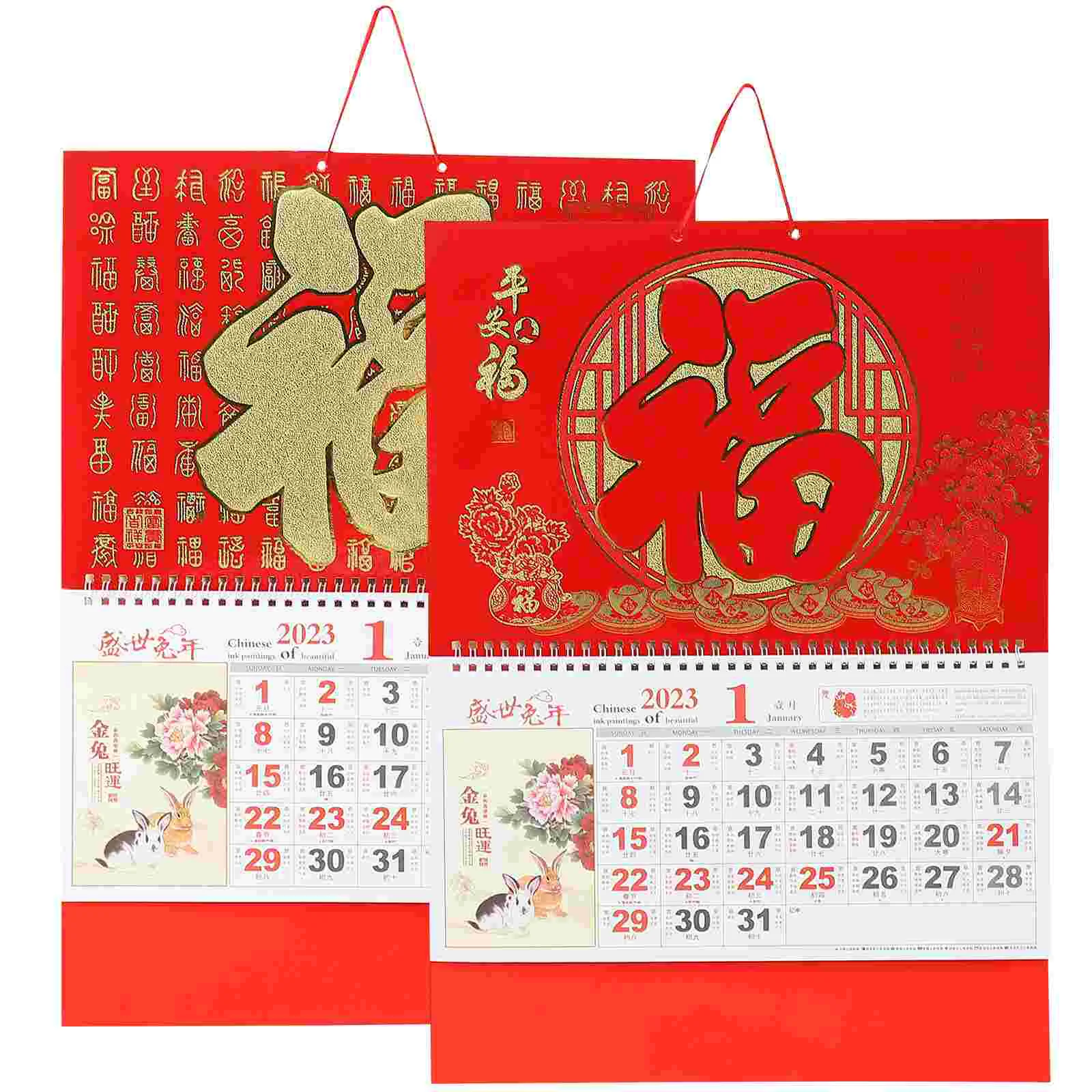 

Calendar Chinese Wall Year Lunar Desk New Rabbit Planner 2023 Hanging Daily Calendarszodiac The Traditional Monthly Moon Bunny