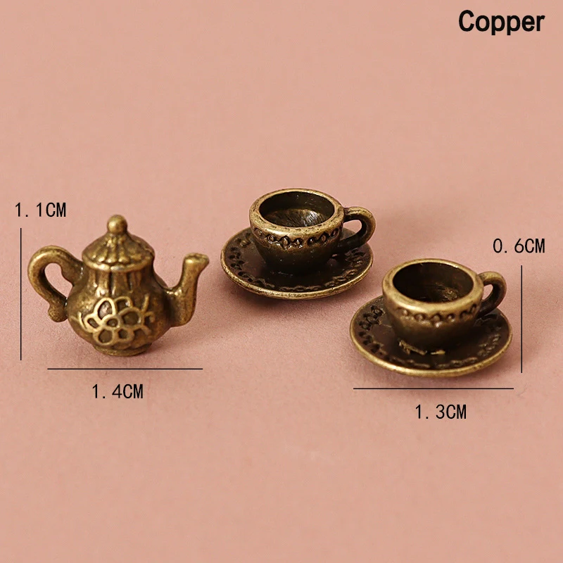 

Миниатюрный металлический чайный набор 1:12