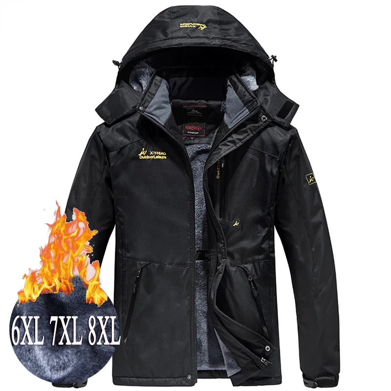 

Plus Size 6XL 7XL 8XL Winter Jacket Men Tick windproof waterproof Jackets Men's wool liner snow ski ded coats male Parka