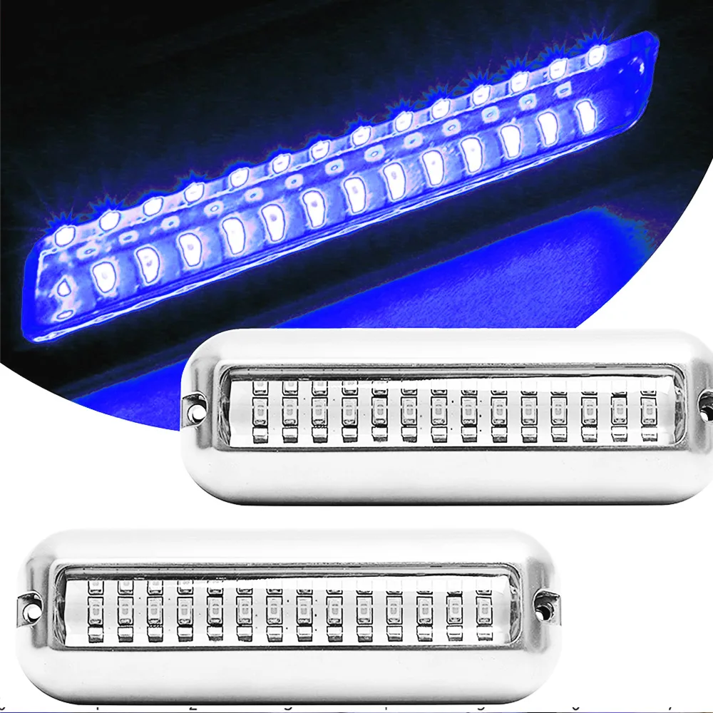 

1 Pair 42LED Waterproof Stainless Steel Transom LED Light blue light interior